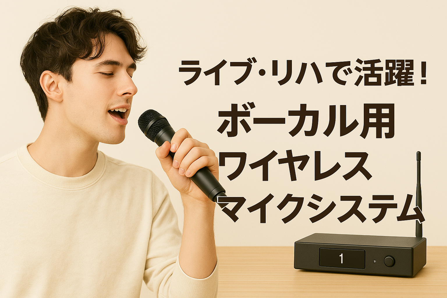 マイクやワイヤレスを使って歌っている