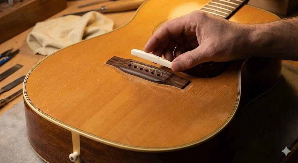 本文中:サドル調整による弦高変更セクション