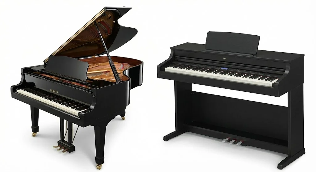 本文中:アコースティックピアノ vs 電子ピアノ セクション