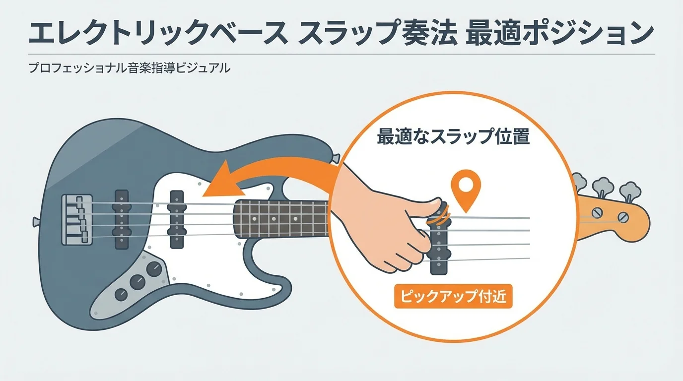 本文中：スラップの最適な位置セクション