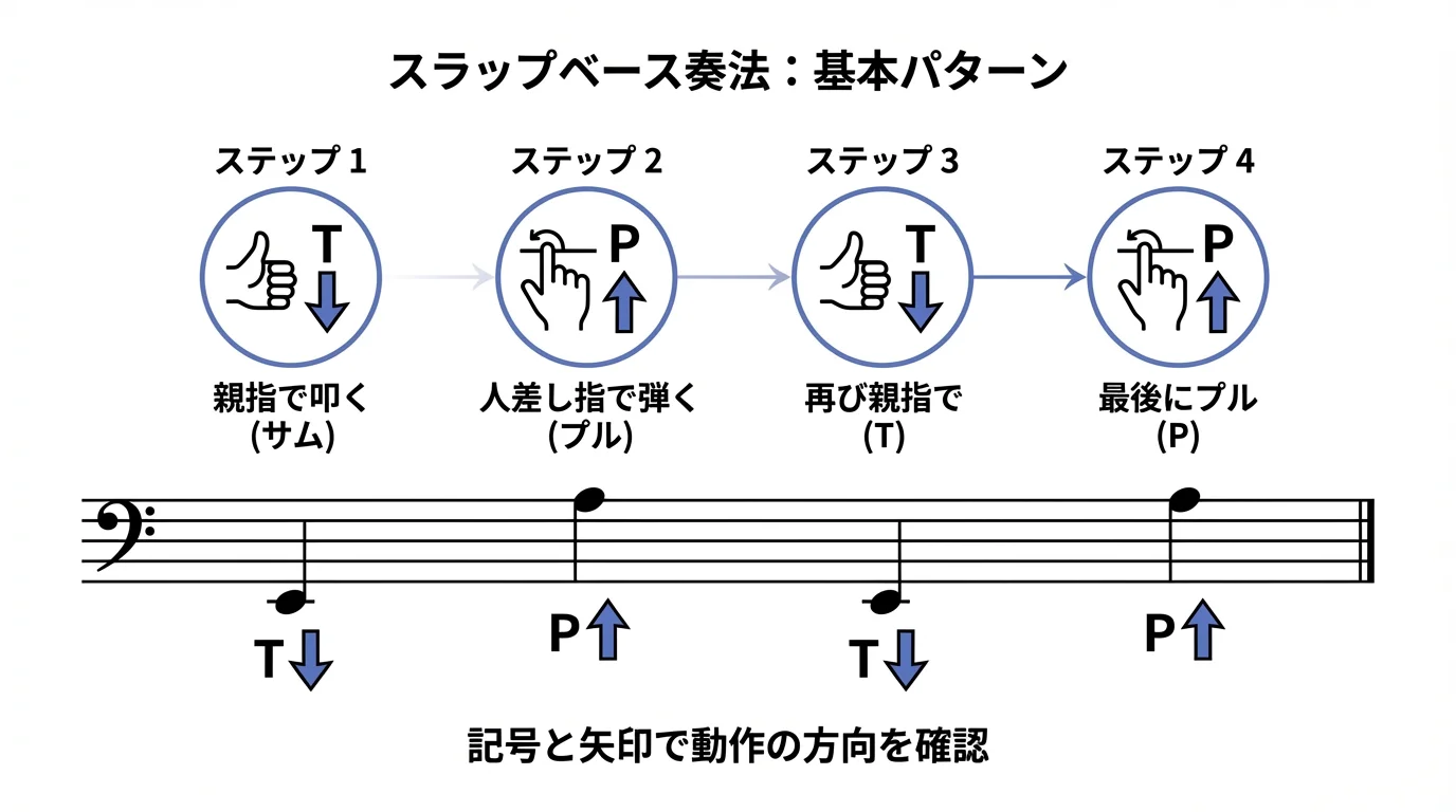 本文中：スラップパターンの図解セクション