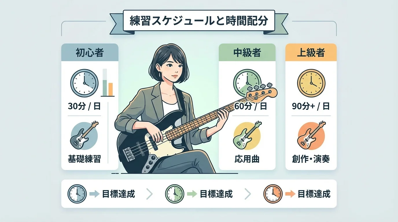 本文中：レベル別練習時間セクション