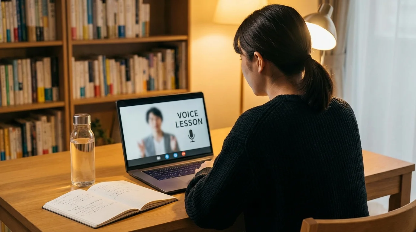 本文中：オンラインレッスンのイメージ