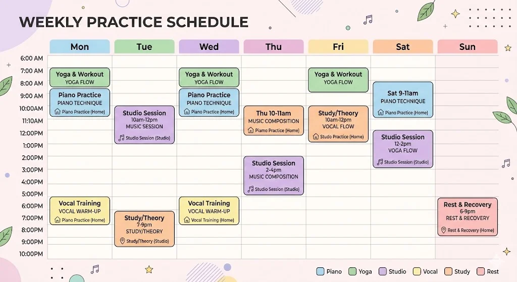 本文中:練習スケジュールのセクション