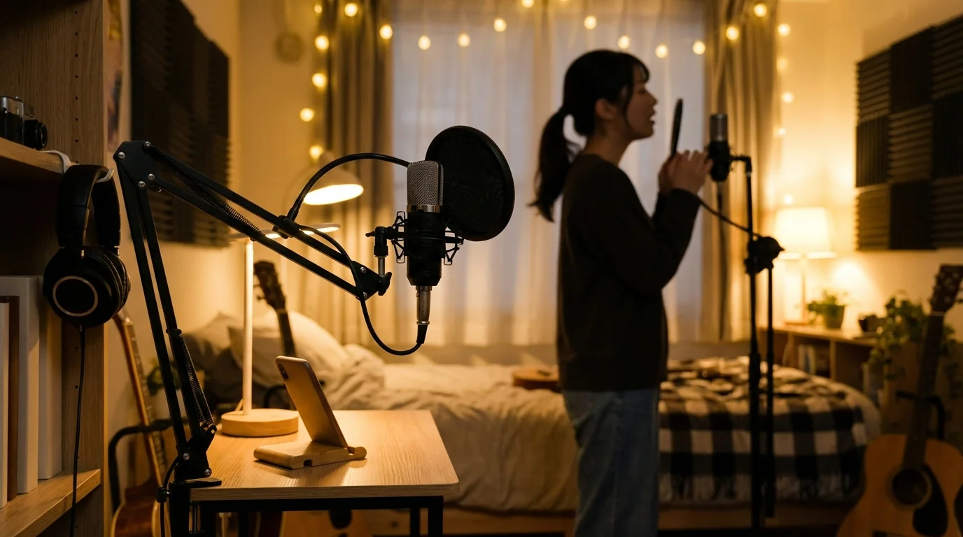 本文中：録音セットアップのイメージ