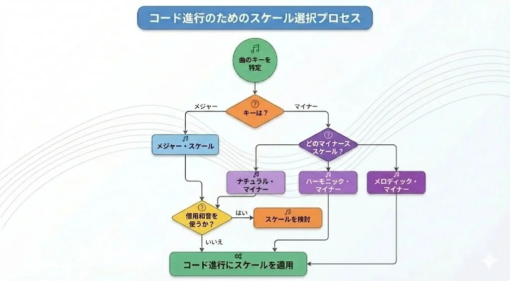 本文中:コード進行に合わせたスケール選択セクション