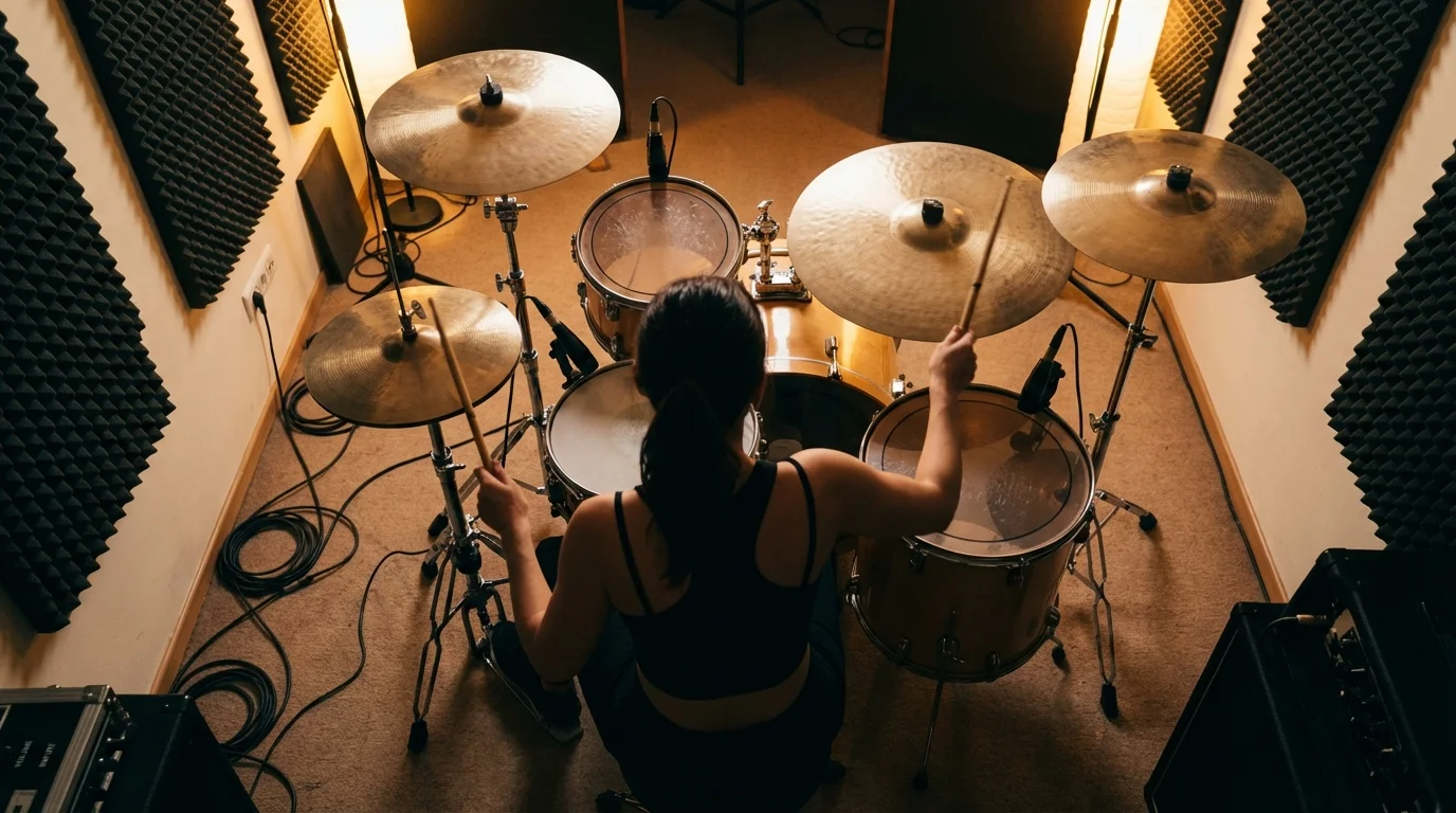 本文中：基本的なビートを叩く練習セクション