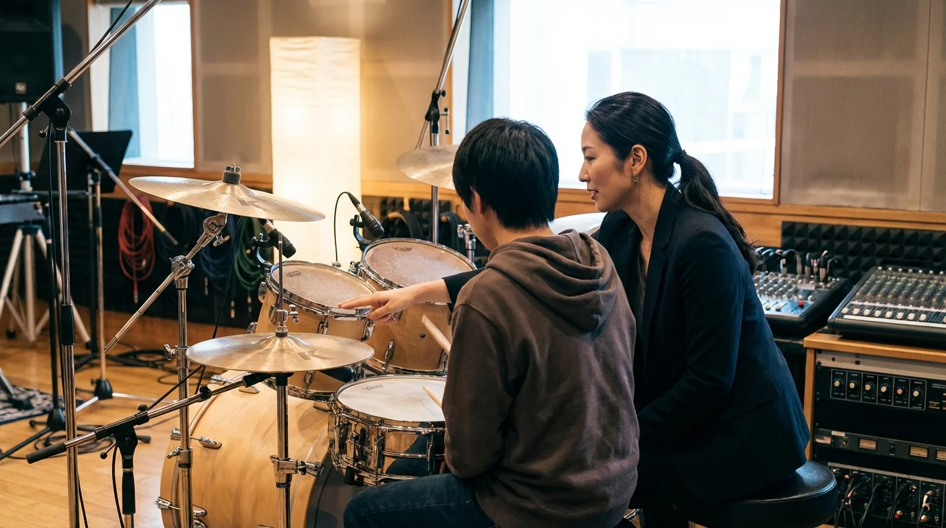 本文中：ドラムレッスンのセクション