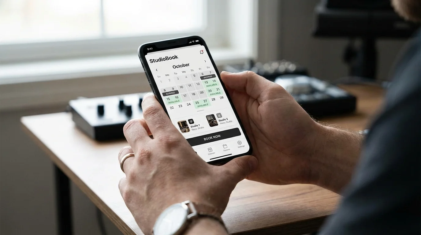 本文中：音楽スタジオの予約方法セクション