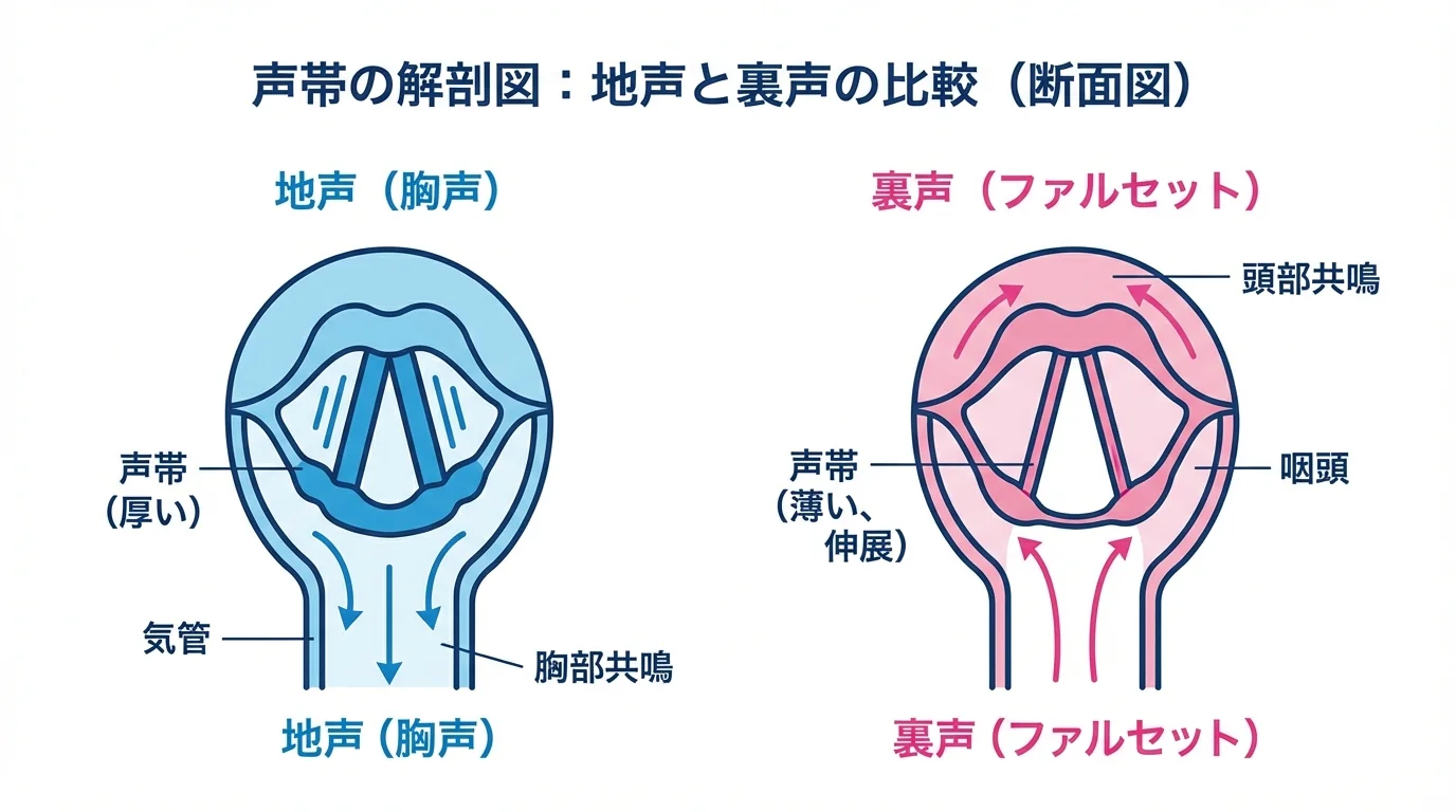 本文中：裏声とは？地声との違いを理解しようセクション
