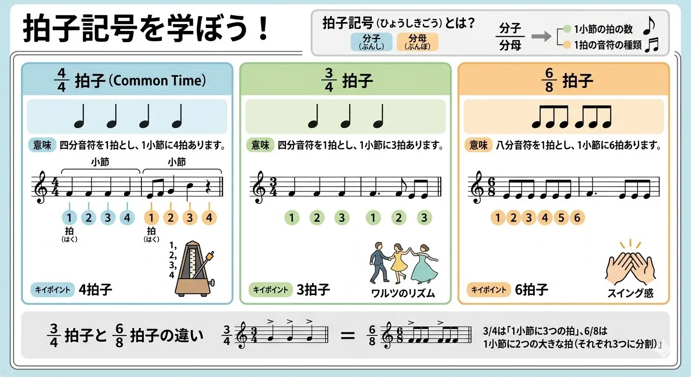 本文中：拍子記号セクション