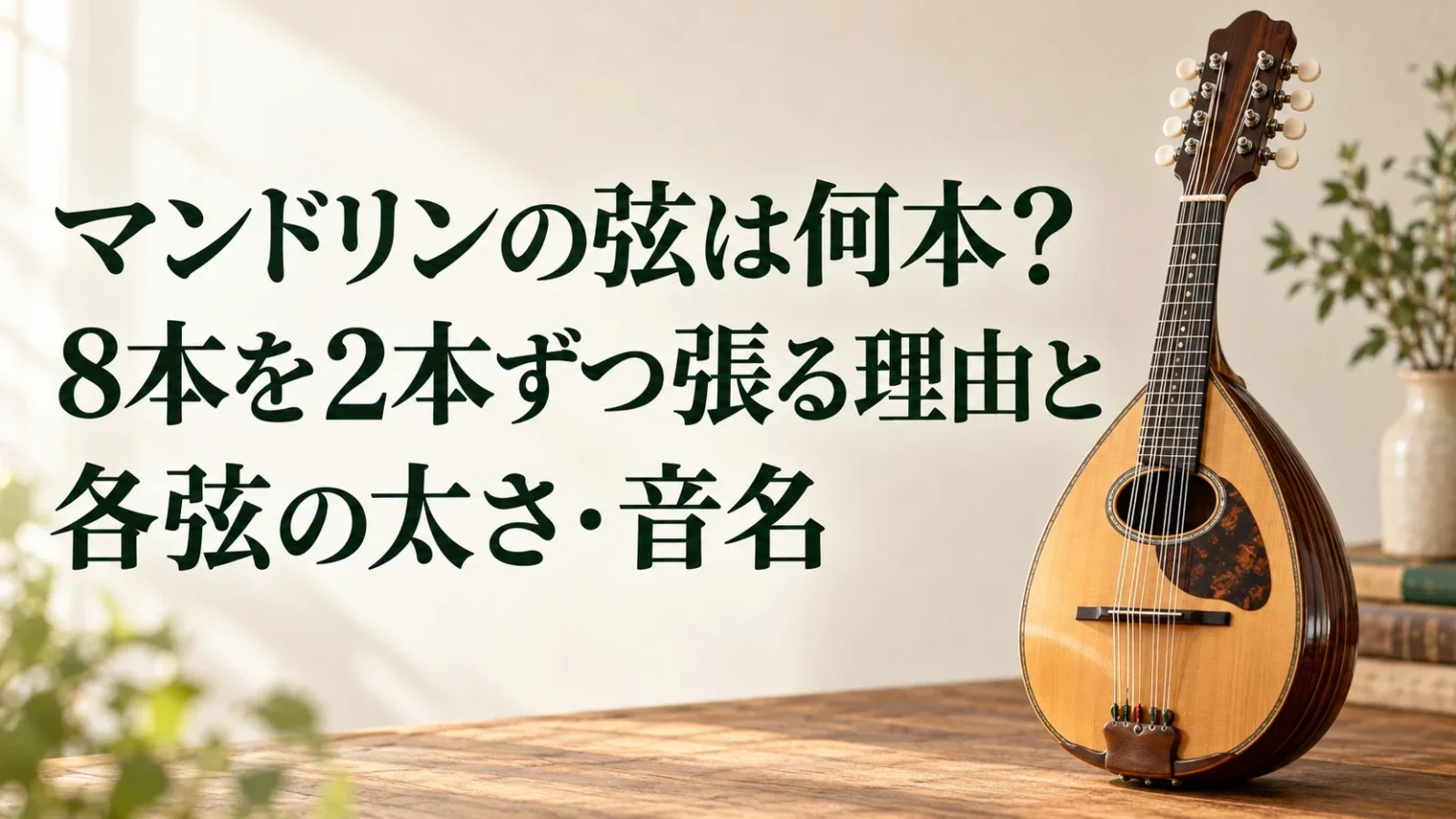 マンドリンの弦は何本？8本を2本ずつ張る理由と各弦の太さ・音名