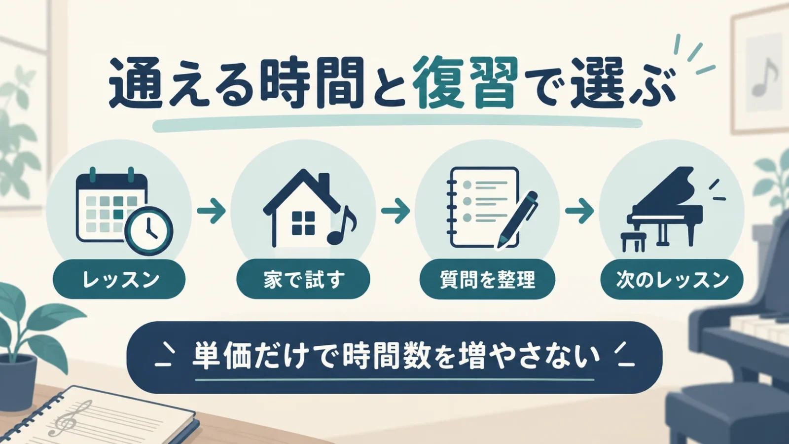 授業、復習、次の質問を一つの予定にして月の時間数を選ぶ。