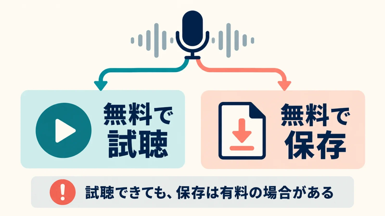 無料の試聴と無料のファイル保存は別の条件