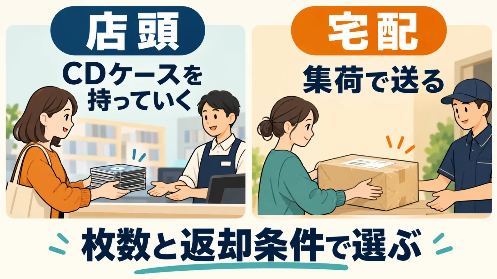 店頭と宅配の違い