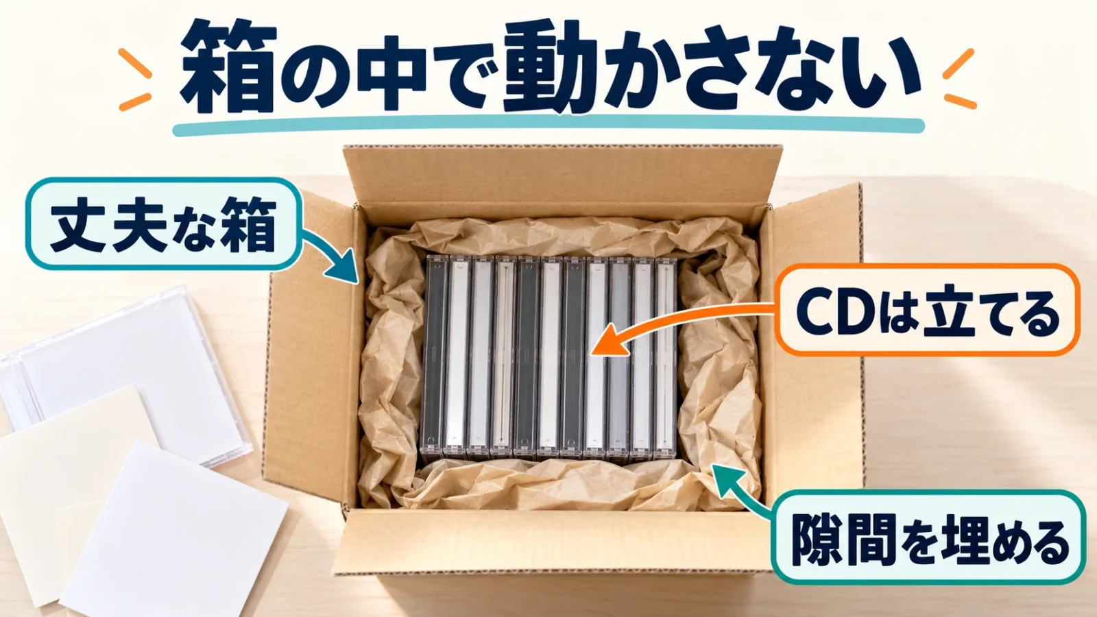 梱包で固定する場所