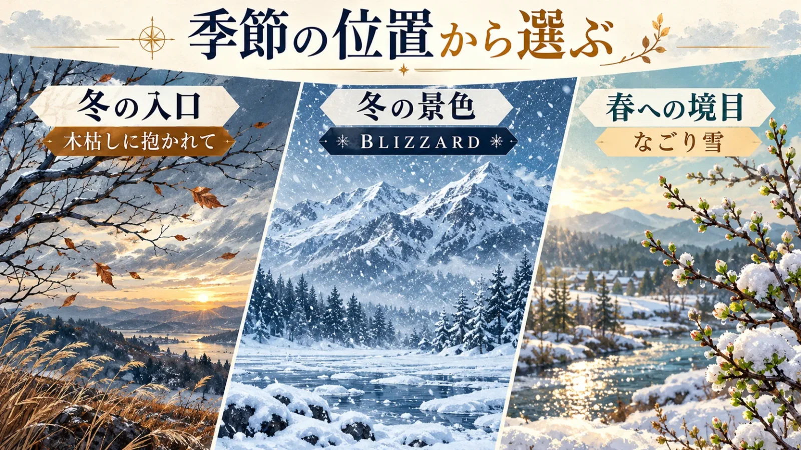 木枯らしから春の雪へ季節を分ける