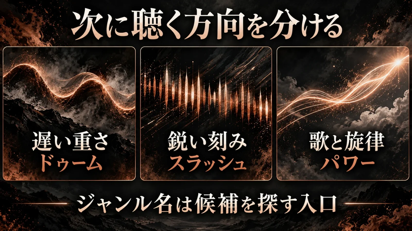 重さ・速さ・旋律の分岐